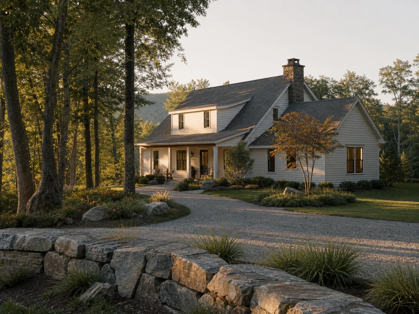 A Hudson Valley home framed by mature trees